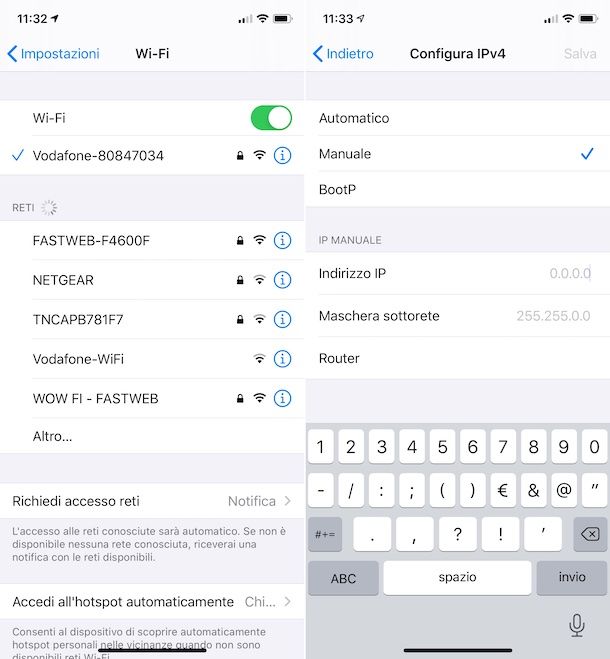 Come cambiare indirizzo IP su iPhone e iPad