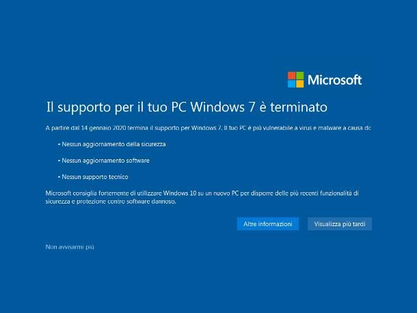 Come passare a Windows 10 da Windows 7