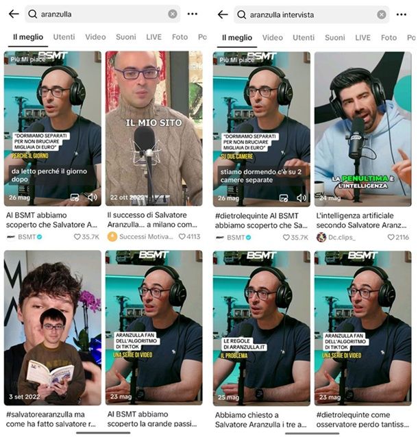Come cercare video su TikTok