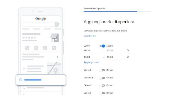 aggiunta orari di apertura attività Google Maps