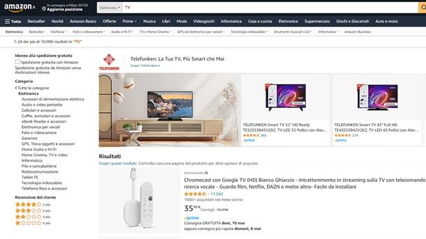 Amazon confronto TV