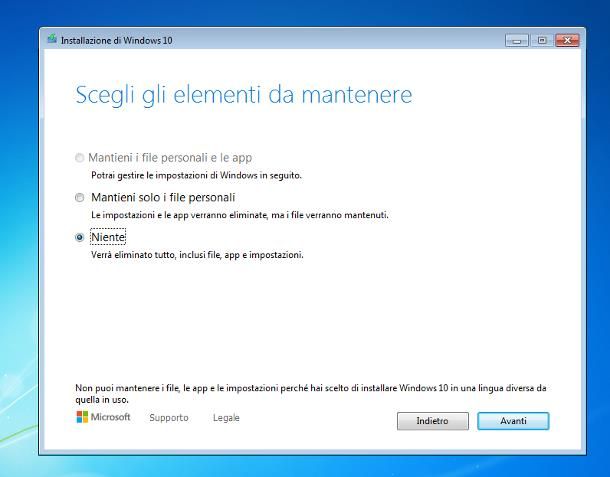 Come installare Windows 10 da Windows 7