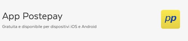 App per ricaricare Postepay