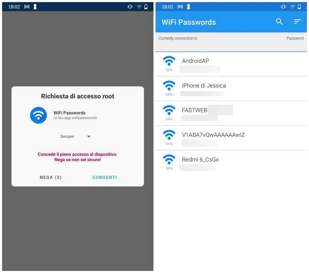 Applicazione per trovare password Wi-Fi: Android