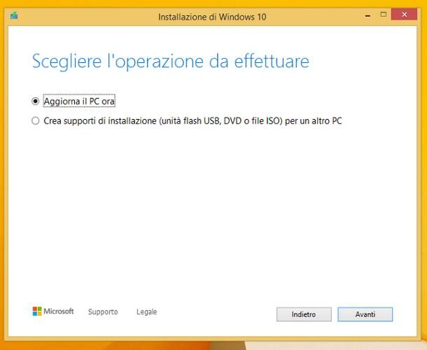 Come passare a Windows 10 da Windows 8.1