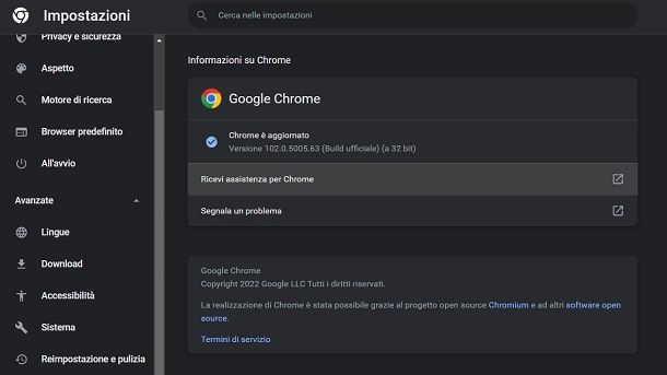 Come aggiornare Chrome su PC