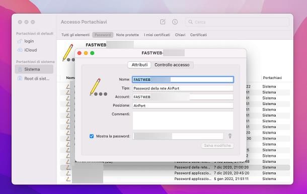 Applicazione per trovare password Wi-Fi: Mac