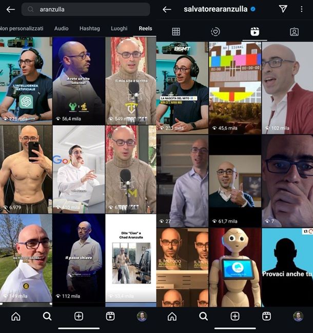 Come cercare video su Instagram