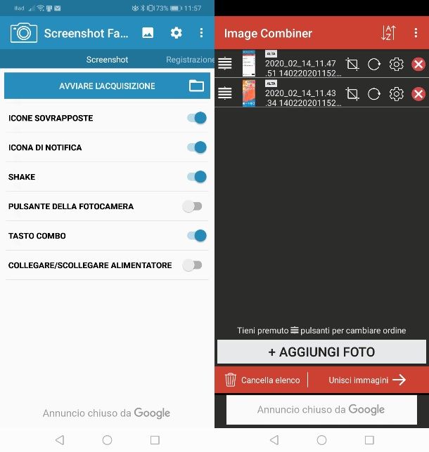 App per screen su Huawei