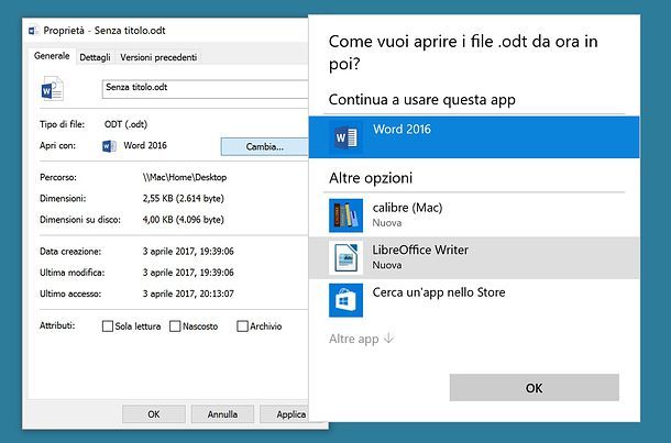 programma per aprire file odt