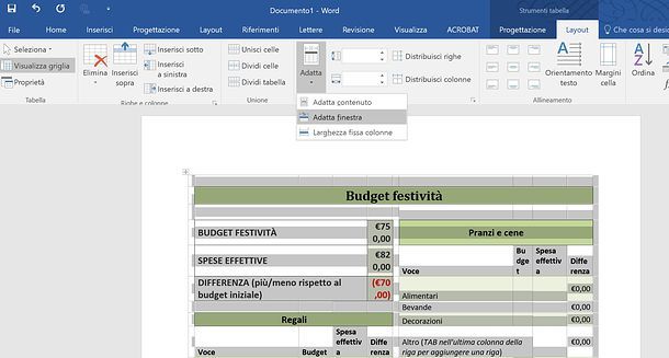 Come inserire tabella Excel in Word