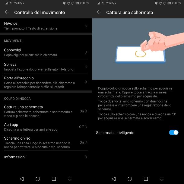 Gesti per fare screenshot Huawei