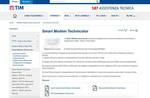 Come gestire modem Telecom