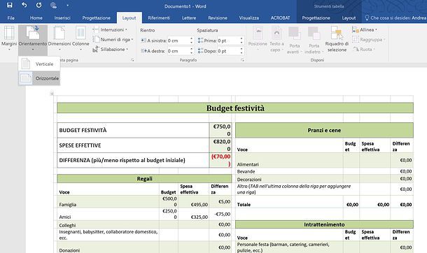 Come inserire tabella Excel in Word