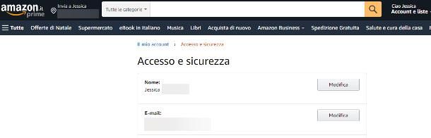 Come cambiare indirizzo email su Amazon