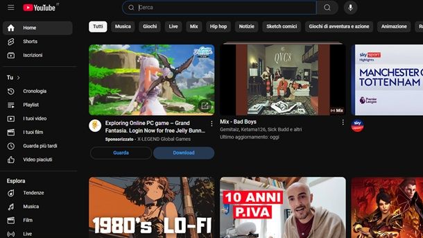 Come cercare video su YouTube
