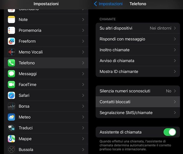 Contatti bloccati iPhone