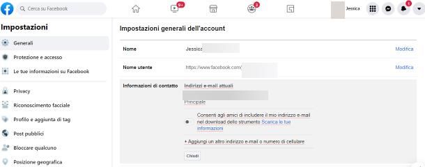 Come cambiare indirizzo email su Facebook