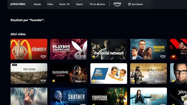 Come cercare video altri servizi di streaming Amazon Prime Video