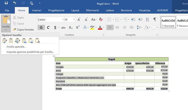 Come inserire tabella Excel in Word | Salvatore Aranzulla