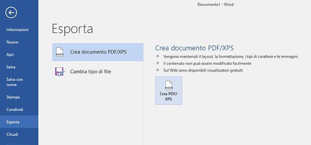 Stampante virtuale PDF Microsoft Office
