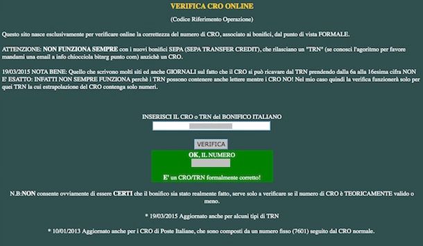 Come verificare CRO