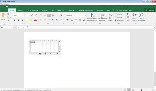 Come inserire tabella Excel in Word
