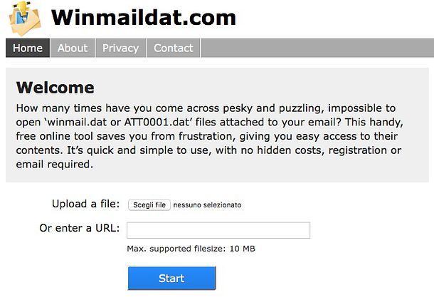 Come aprire file DAT Winmail