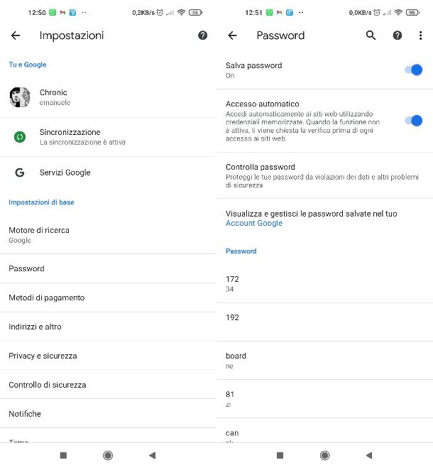 Recuperare password Chrome app