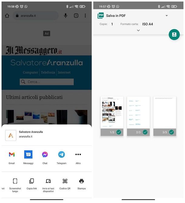 Come salvare una pagina Web su Android