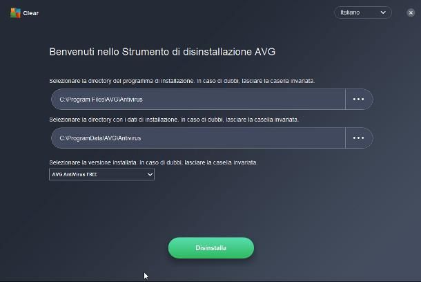 Come disinstallare avg