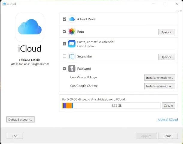 Client iCloud per PC Windows