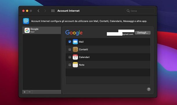 Aggiungere Gmail a Mac