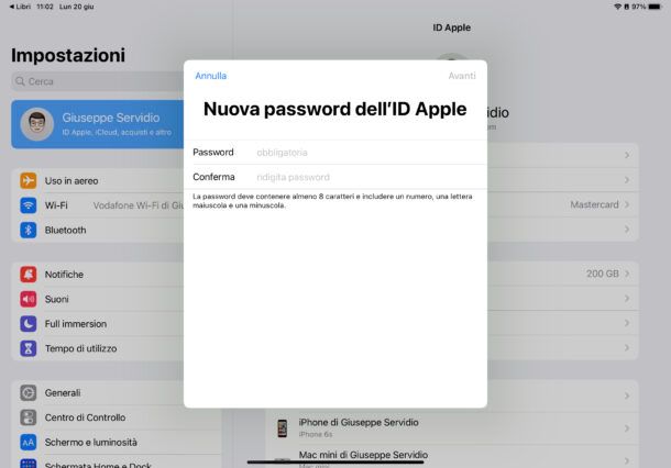 Recuperare password ID Apple