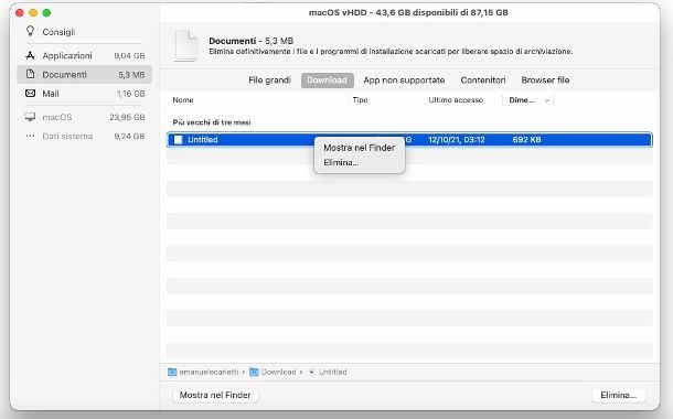 Gestione disco macOS