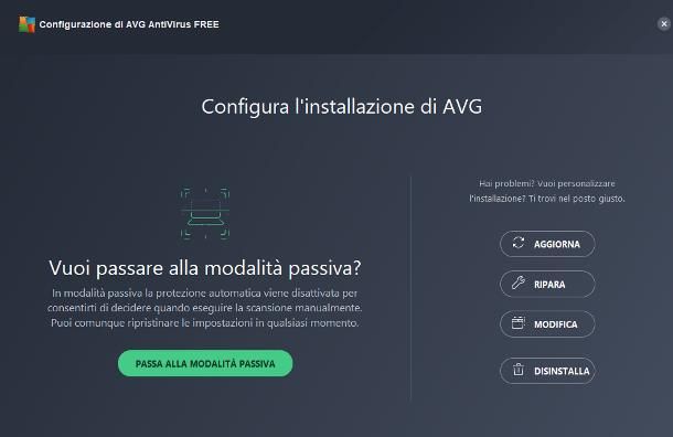 Come disinstallare AVG antivirus da Windows