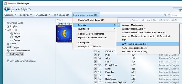 Come duplicare un CD con Windows Media Player