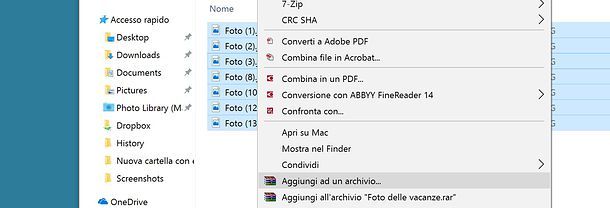 Come zippare un file con WinRAR