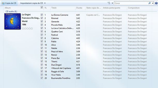 Come duplicare un CD con Windows Media Player