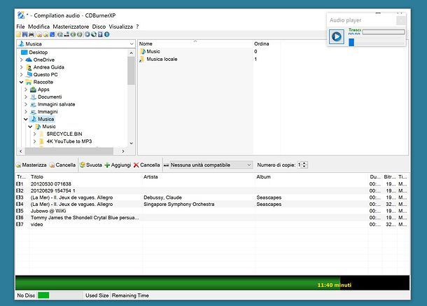 Programma per masterizzare CD audio