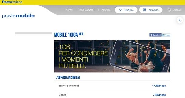 Offerte PosteMobile Internet