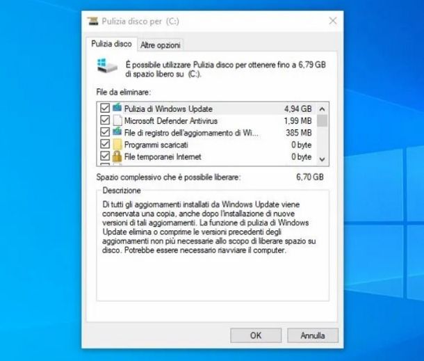 Pulizia disco Windows 7