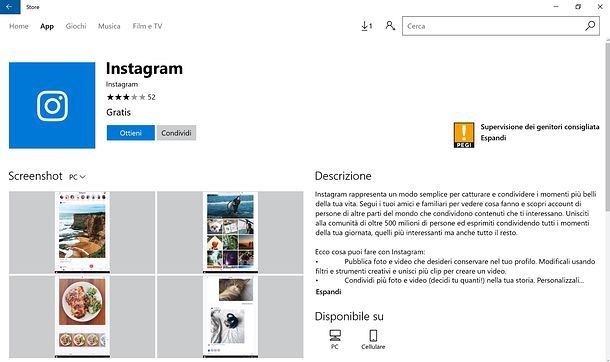 Instagram per Windows