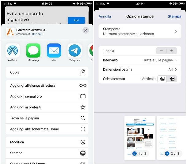 Come salvare una pagina Web su iPhone