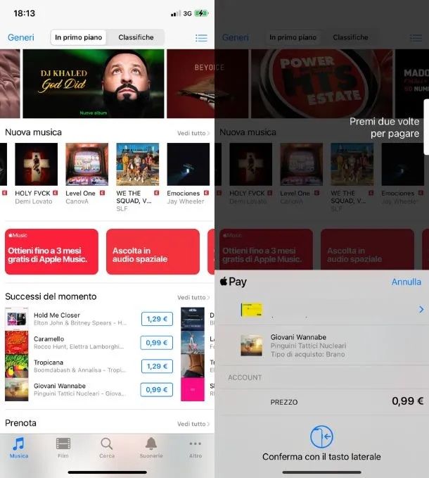 Acquetare musica su iTunes Store