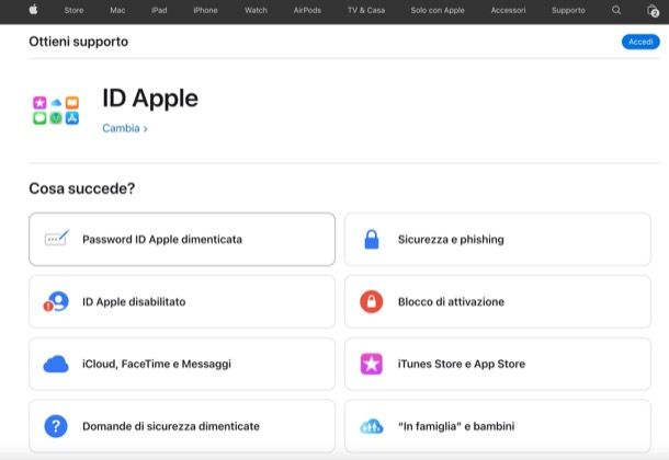 Contattare Apple