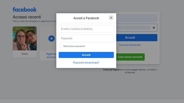 Facebook login multiplo PC