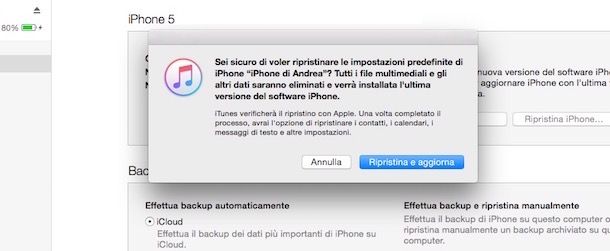 Come formattare iPhone 5