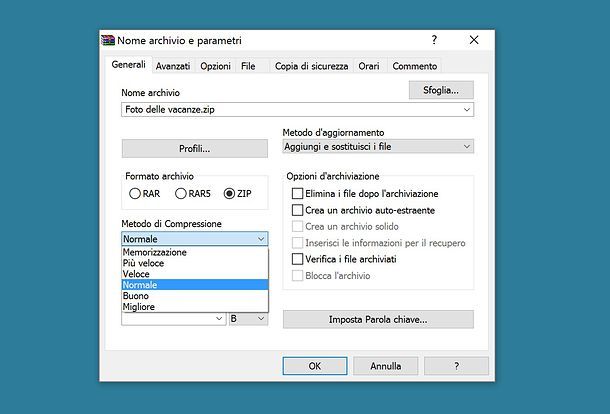 Come zippare un file con WinRAR