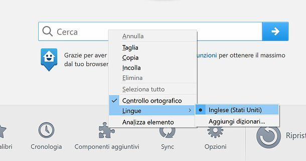 Come cambiare lingua Firefox